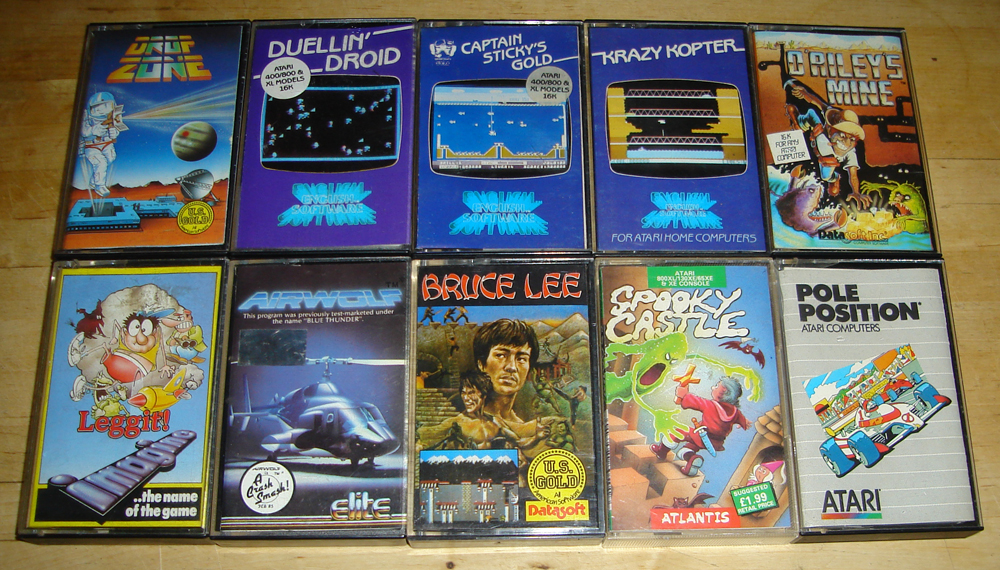 ATARI 400 / 600 / 800 XL JOB LOT OF GAMES CASSETTES x19 BRUCE LEE, MR